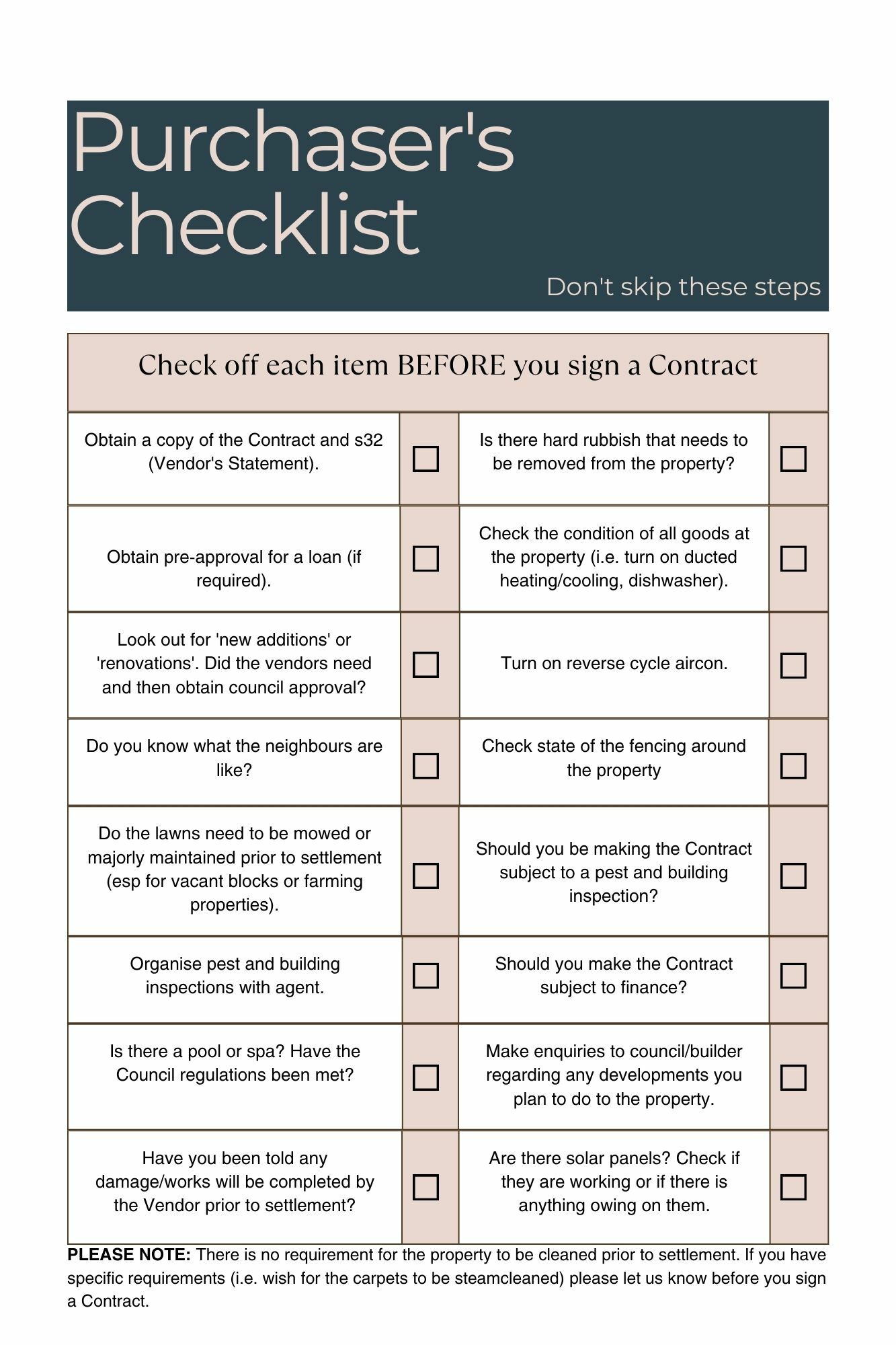 buying a house checklist